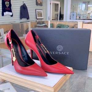 Versace High Heel Shoes with Gold findings